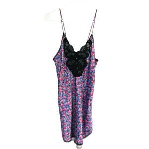 Pollinaise Satin Chemise Nightgown Womens S Floral Satin Lace Cottagecore Sexy